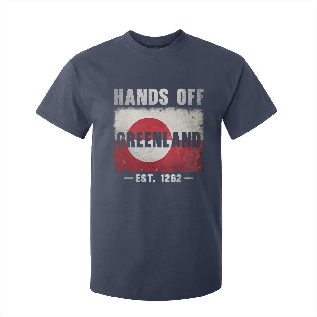 Hands Off Greenland T Shirt For Kid Greenland EST 1262 Political Protest TS11 Navy Print Your Wear