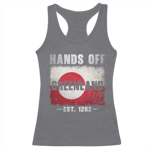 Hands Off Greenland Racerback Tank Top Greenland EST 1262 Political Protest TS11 Charcoal Print Your Wear
