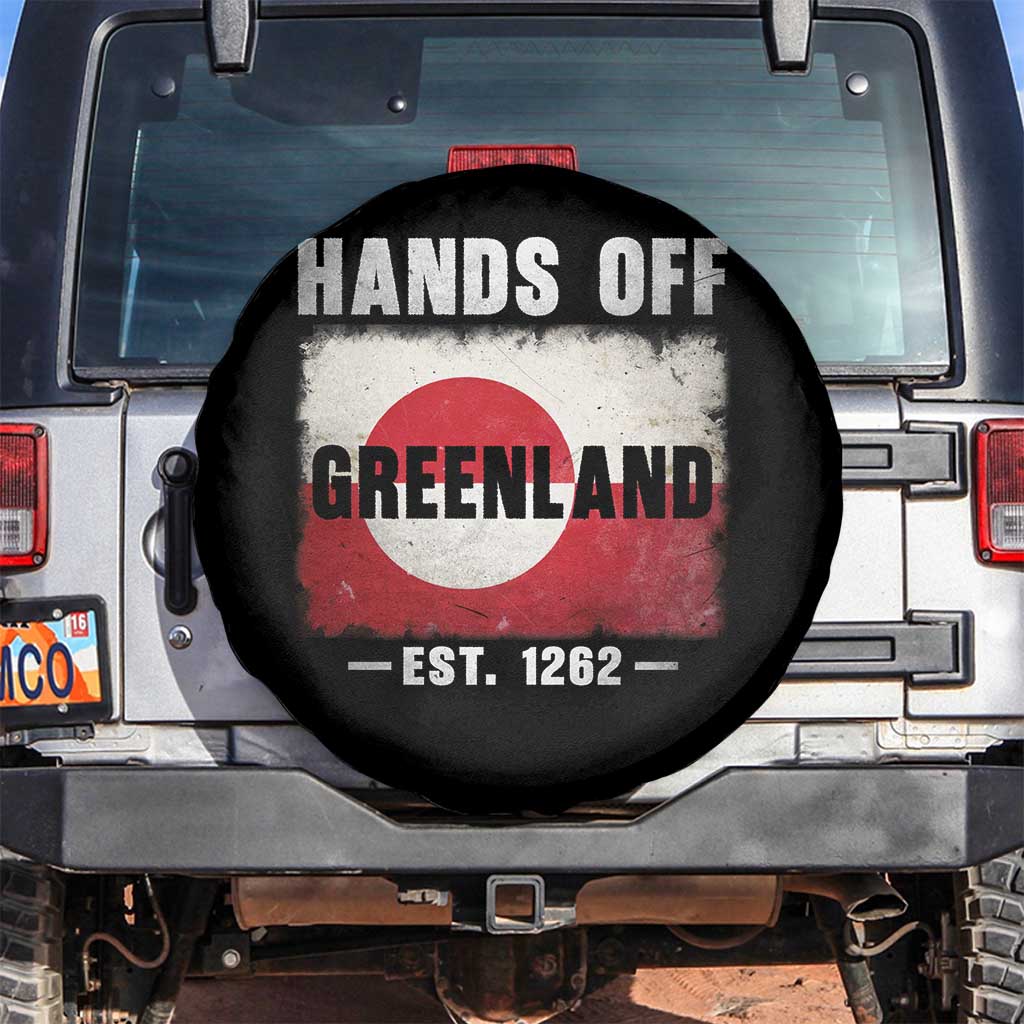 Hands Off Greenland Spare Tire Cover Greenland EST 1262 Political Protest TS11 No hole Black Print Your Wear