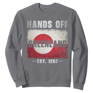 Hands Off Greenland Sweatshirt Greenland EST 1262 Political Protest TS11 Charcoal Print Your Wear