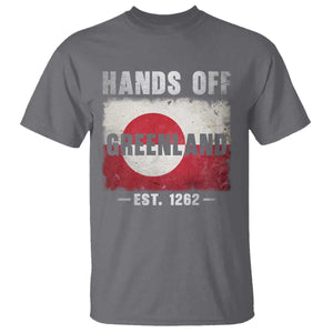 Hands Off Greenland T Shirt Greenland EST 1262 Political Protest TS11 Charcoal Print Your Wear