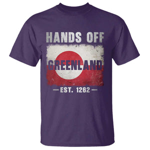 Hands Off Greenland T Shirt Greenland EST 1262 Political Protest TS11 Purple Print Your Wear