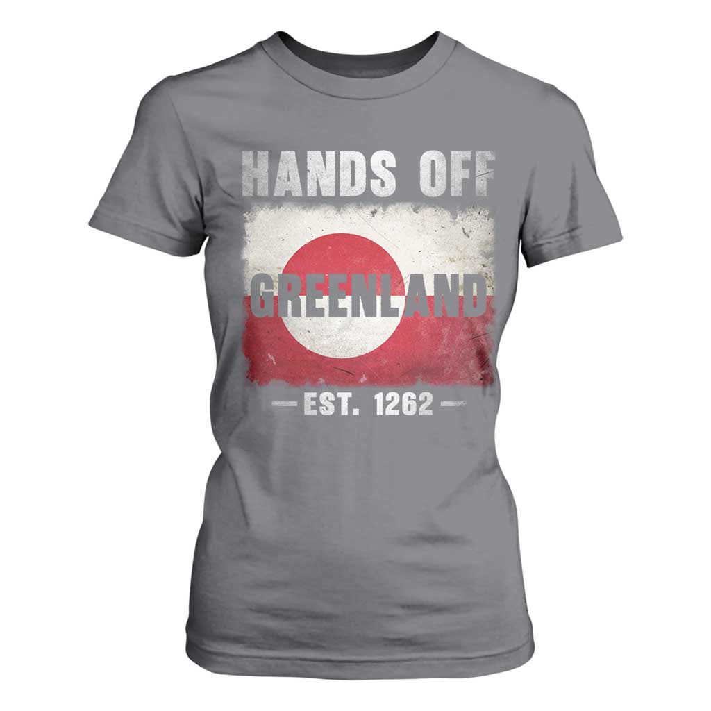 Hands Off Greenland T Shirt For Women Greenland EST 1262 Political Protest TS11 Charcoal Print Your Wear