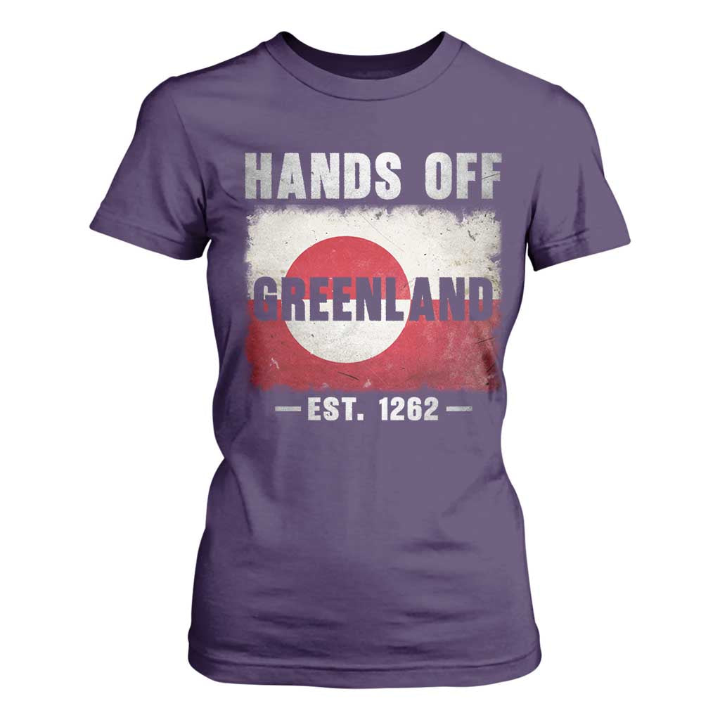 Hands Off Greenland T Shirt For Women Greenland EST 1262 Political Protest TS11 Purple Print Your Wear