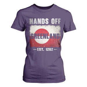Hands Off Greenland T Shirt For Women Greenland EST 1262 Political Protest TS11 Purple Print Your Wear