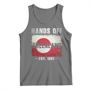 Hands Off Greenland Tank Top Greenland EST 1262 Political Protest TS11 Black Heather Print Your Wear