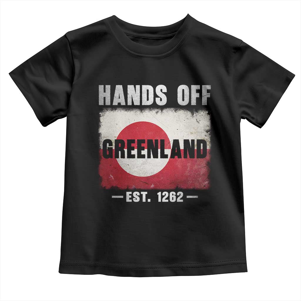 Hands Off Greenland Toddler T Shirt Greenland EST 1262 Political Protest TS11 Black Print Your Wear