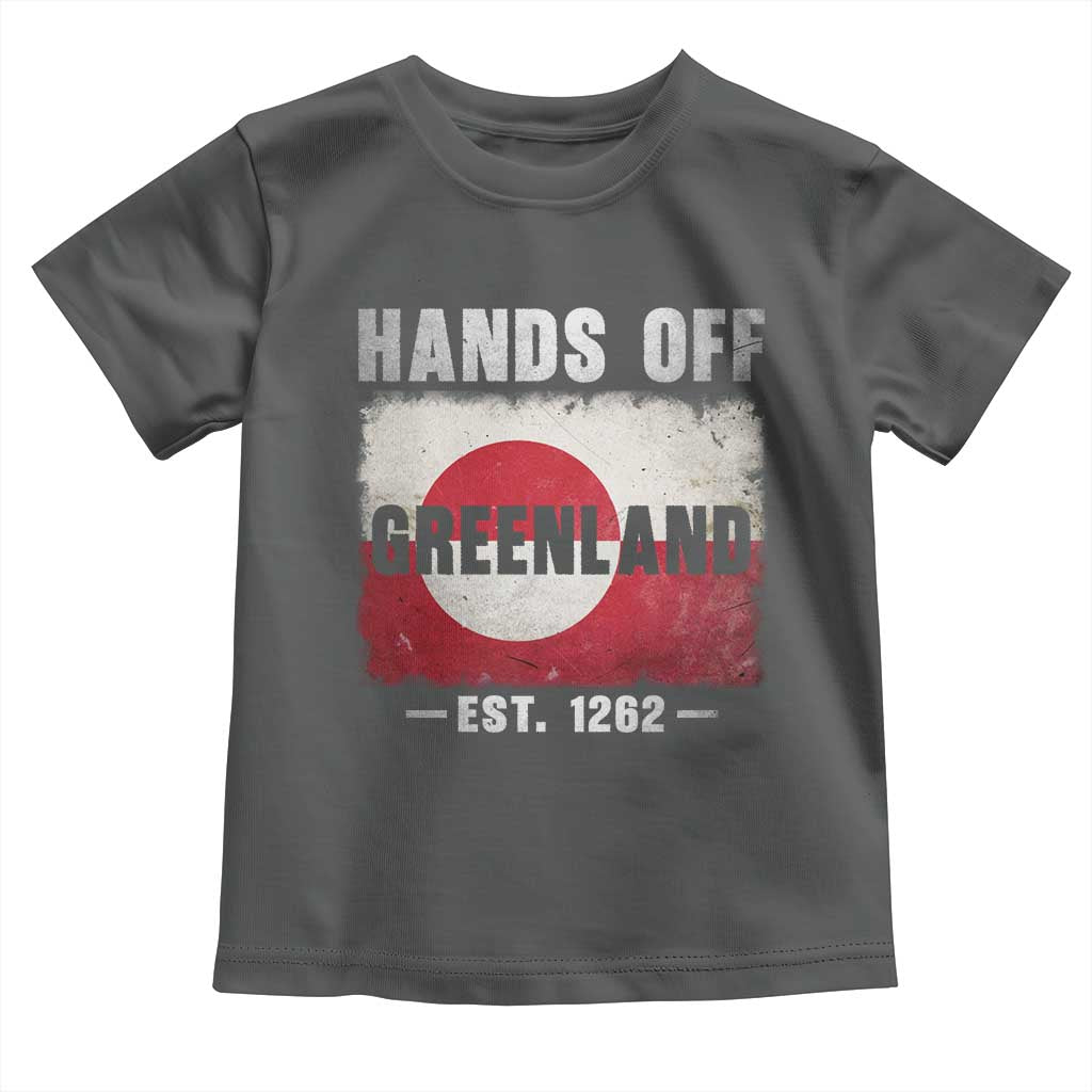 Hands Off Greenland Toddler T Shirt Greenland EST 1262 Political Protest TS11 Dark Heather Print Your Wear