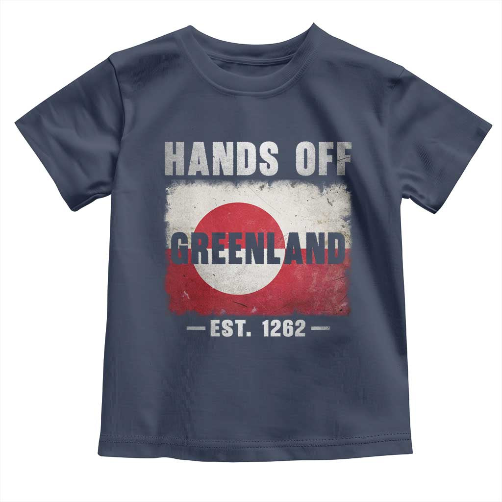 Hands Off Greenland Toddler T Shirt Greenland EST 1262 Political Protest TS11 Navy Print Your Wear