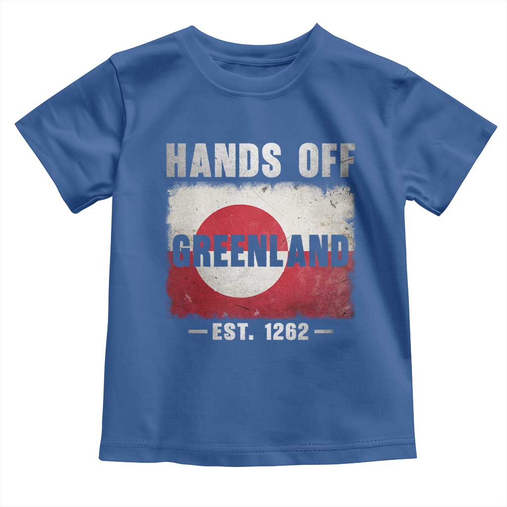 Hands Off Greenland Toddler T Shirt Greenland EST 1262 Political Protest TS11 Royal Blue Print Your Wear