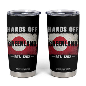 Hands Off Greenland Tumbler Cup Greenland EST 1262 Political Protest TS11 Black Print Your Wear