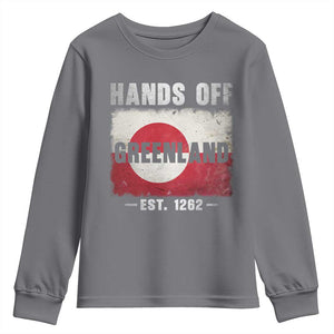 Hands Off Greenland Youth Sweatshirt Greenland EST 1262 Political Protest TS11 Charcoal Print Your Wear