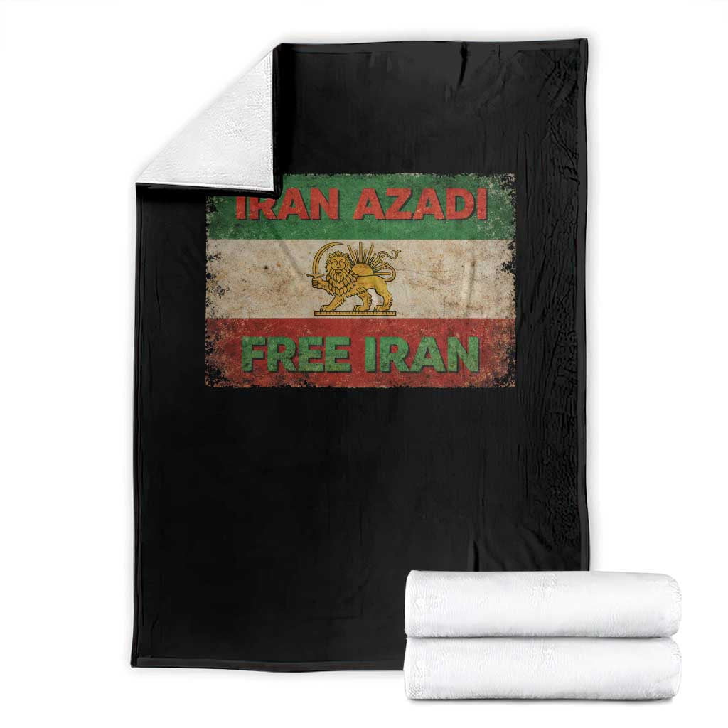 Iran Azadi Lion Sun Sword Flag Free Iran Revolution Throw Blanket TS11 Black Print Your Wear