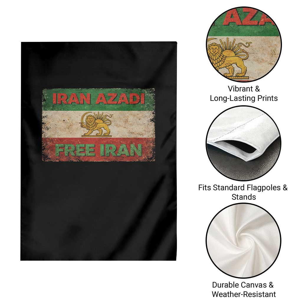 Iran Azadi Lion Sun Sword Flag Free Iran Revolution Garden Flag TS11 Print Your Wear
