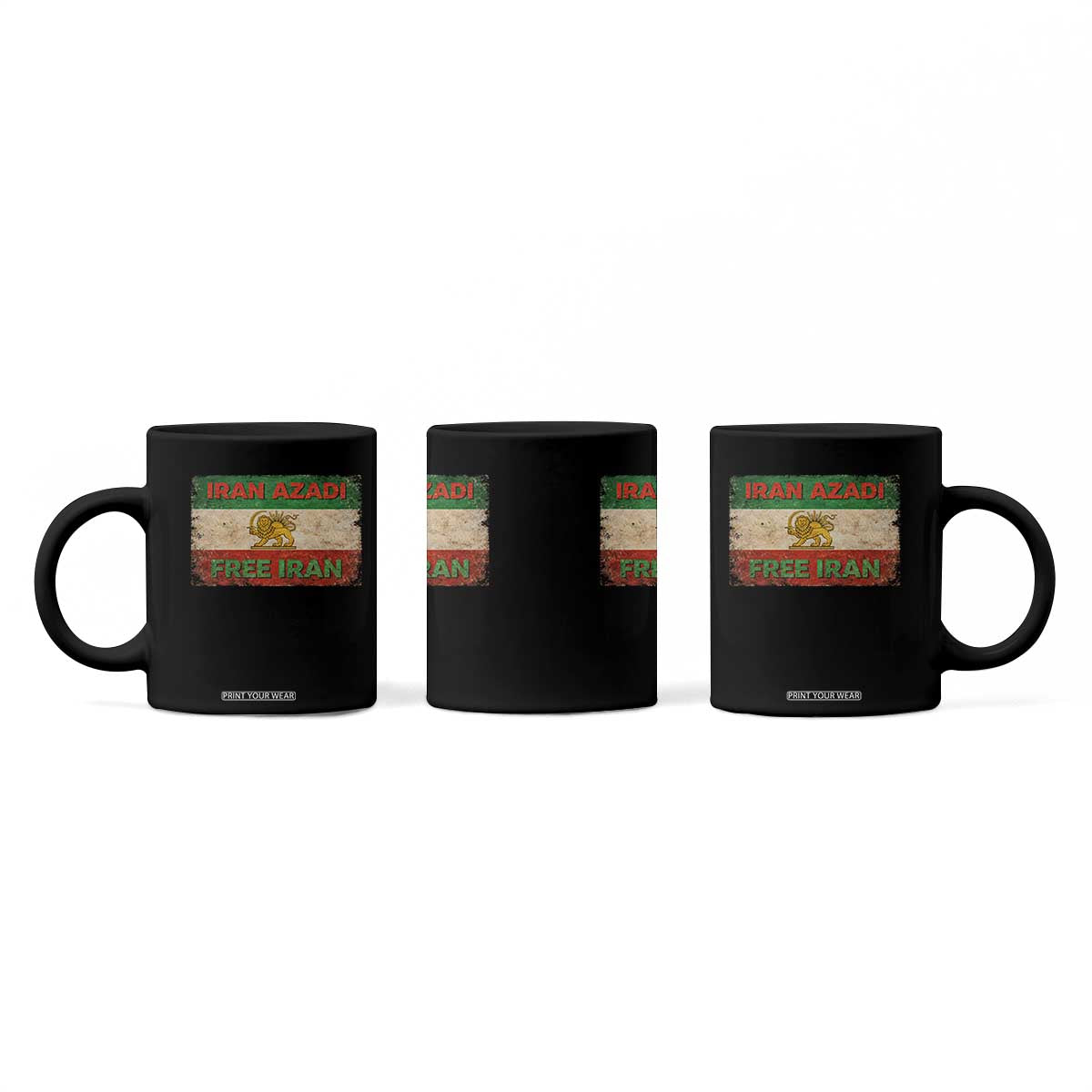 Iran Azadi Lion Sun Sword Flag Free Iran Revolution Coffee Mug TS11 Print Your Wear