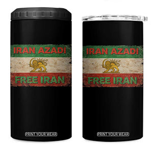 Iran Azadi Lion Sun Sword Flag Free Iran Revolution 4 in 1 Can Cooler Tumbler TS11 One Size: 16 oz Black Print Your Wear