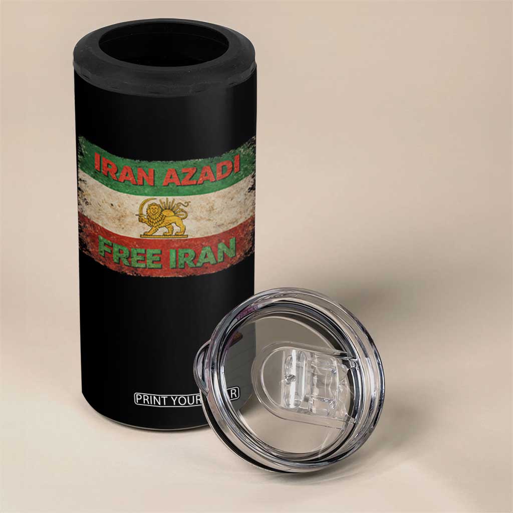 Iran Azadi Lion Sun Sword Flag Free Iran Revolution 4 in 1 Can Cooler Tumbler TS11 Print Your Wear