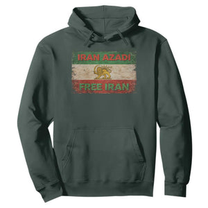 Iran Azadi Lion Sun Sword Flag Free Iran Revolution Hoodie TS11 Dark Forest Green Print Your Wear