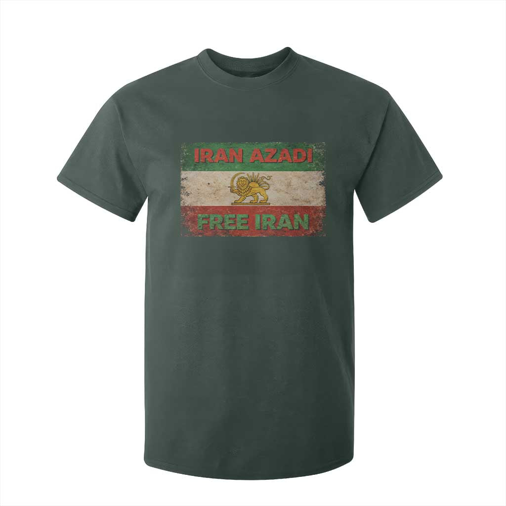 Iran Azadi Lion Sun Sword Flag Free Iran Revolution T Shirt For Kid TS11 Dark Forest Green Print Your Wear