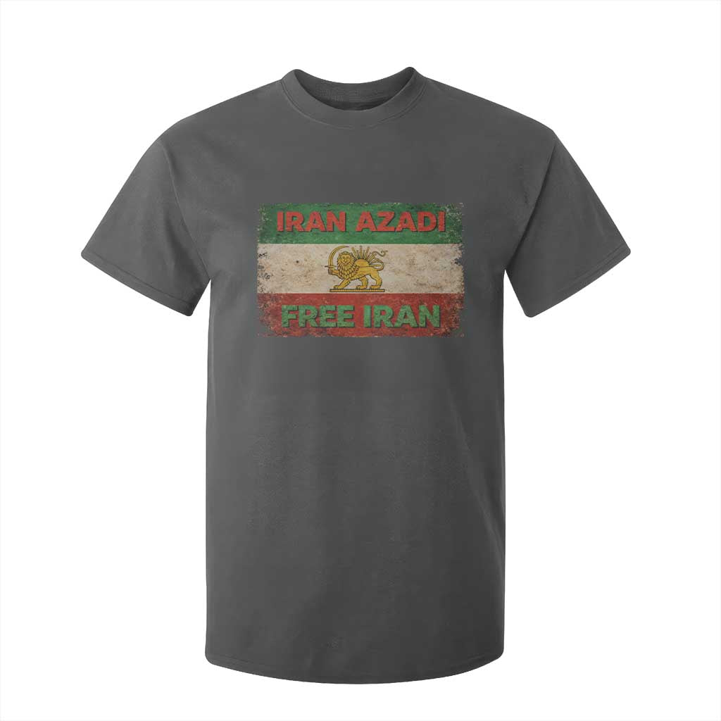 Iran Azadi Lion Sun Sword Flag Free Iran Revolution T Shirt For Kid TS11 Dark Heather Print Your Wear
