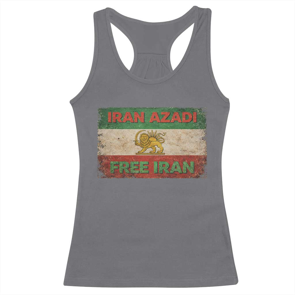 Iran Azadi Lion Sun Sword Flag Free Iran Revolution Racerback Tank Top TS11 Charcoal Print Your Wear