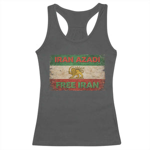 Iran Azadi Lion Sun Sword Flag Free Iran Revolution Racerback Tank Top TS11 Dark Heather Print Your Wear