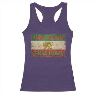 Iran Azadi Lion Sun Sword Flag Free Iran Revolution Racerback Tank Top TS11 Purple Print Your Wear