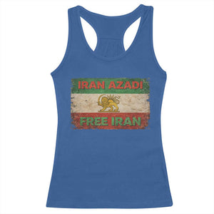 Iran Azadi Lion Sun Sword Flag Free Iran Revolution Racerback Tank Top TS11 Royal Blue Print Your Wear