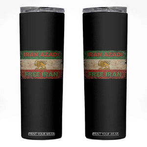 Iran Azadi Lion Sun Sword Flag Free Iran Revolution Skinny Tumbler TS11 Black Print Your Wear