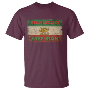 Iran Azadi Lion Sun Sword Flag Free Iran Revolution T Shirt TS11 Maroon Print Your Wear