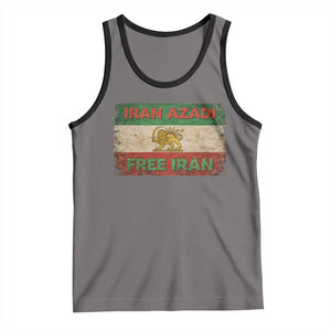 Iran Azadi Lion Sun Sword Flag Free Iran Revolution Tank Top TS11 Deep Heather Black Print Your Wear
