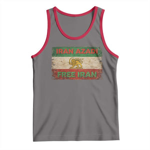 Iran Azadi Lion Sun Sword Flag Free Iran Revolution Tank Top TS11 Deep Heather Red Print Your Wear