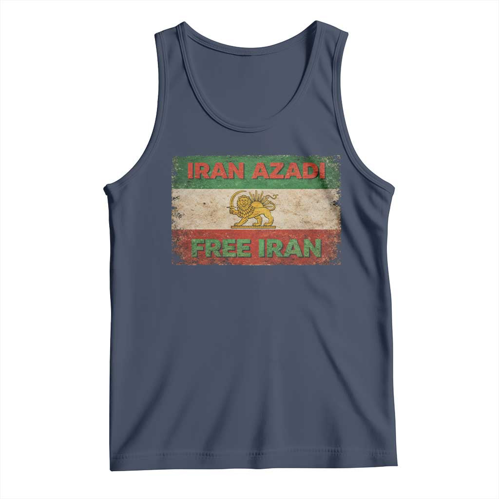Iran Azadi Lion Sun Sword Flag Free Iran Revolution Tank Top TS11 Navy Print Your Wear