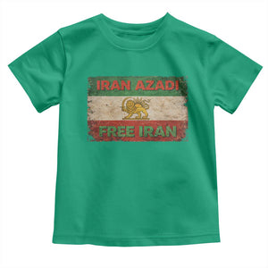 Iran Azadi Lion Sun Sword Flag Free Iran Revolution Toddler T Shirt TS11 Irish Green Print Your Wear