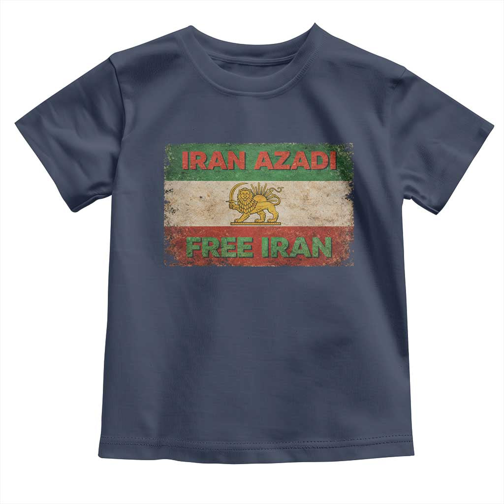 Iran Azadi Lion Sun Sword Flag Free Iran Revolution Toddler T Shirt TS11 Navy Print Your Wear