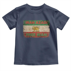 Iran Azadi Lion Sun Sword Flag Free Iran Revolution Toddler T Shirt TS11 Navy Print Your Wear