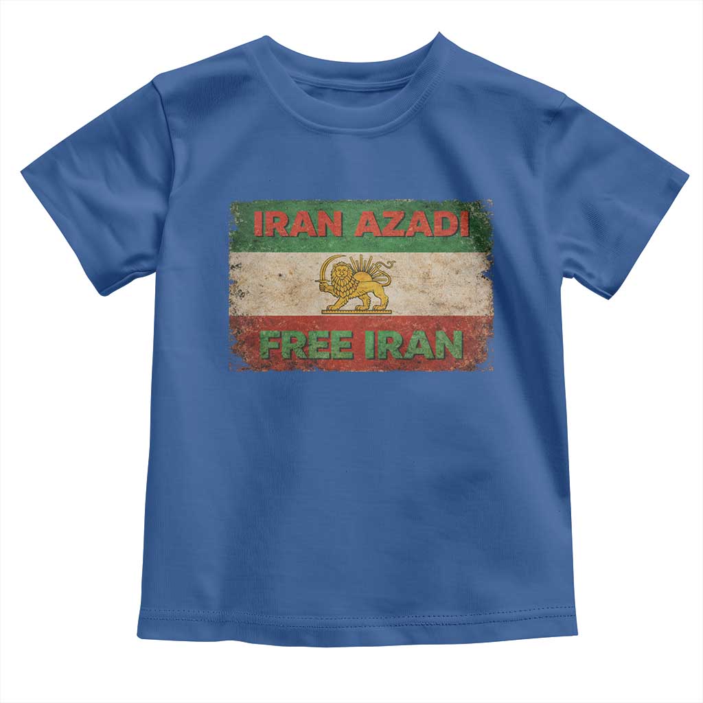 Iran Azadi Lion Sun Sword Flag Free Iran Revolution Toddler T Shirt TS11 Royal Blue Print Your Wear