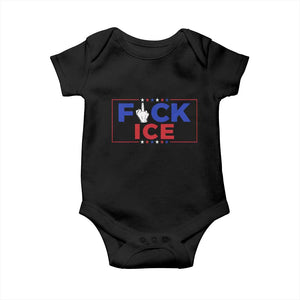 Funny Fck Ice Baby Onesie Immigration Activist Anti Deportation Middle Finger Graphic TS11 Black Print Your Wear