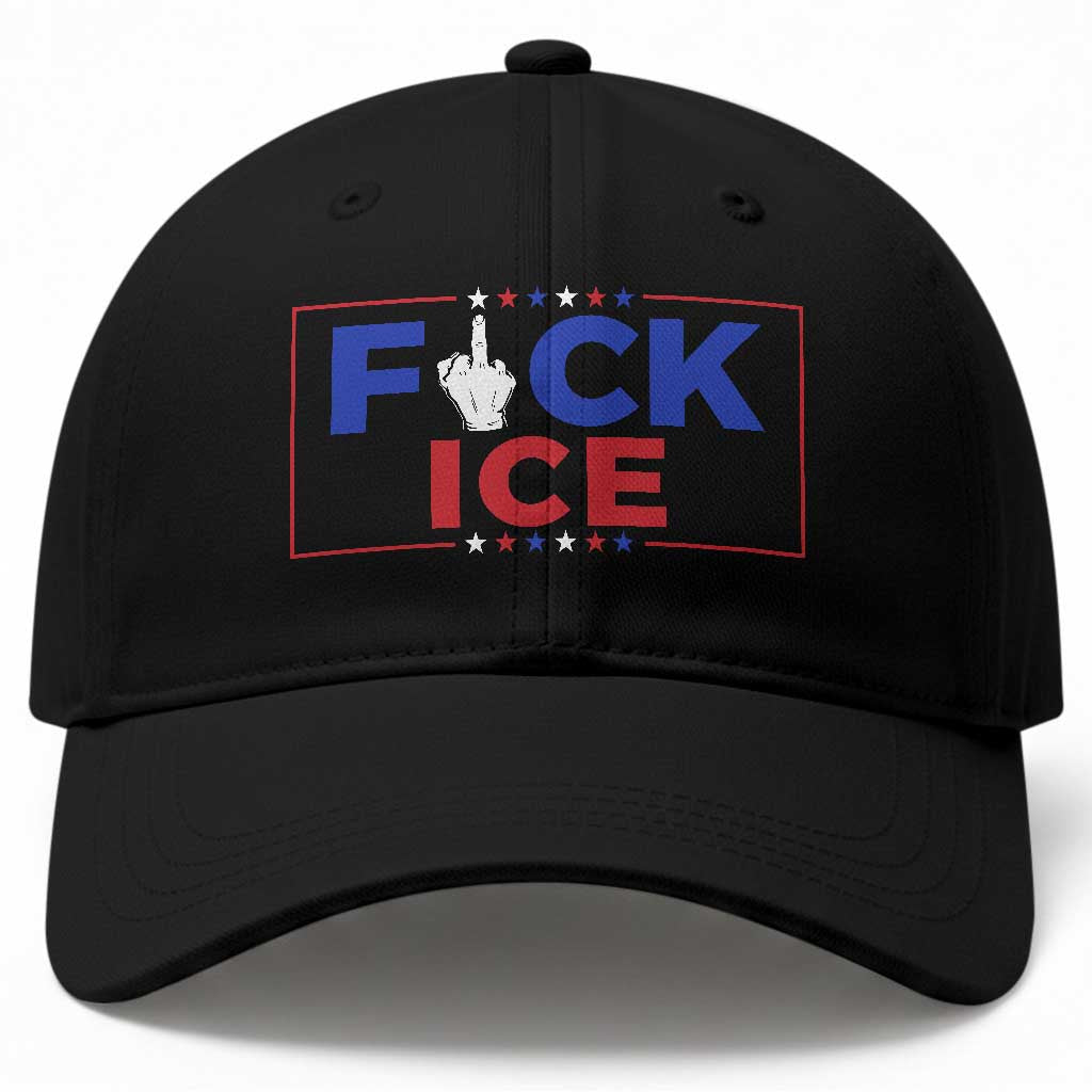 Funny Fck Ice Baseball Cap Immigration Activist Anti Deportation Middle Finger Graphic TS11 Print Your Wear