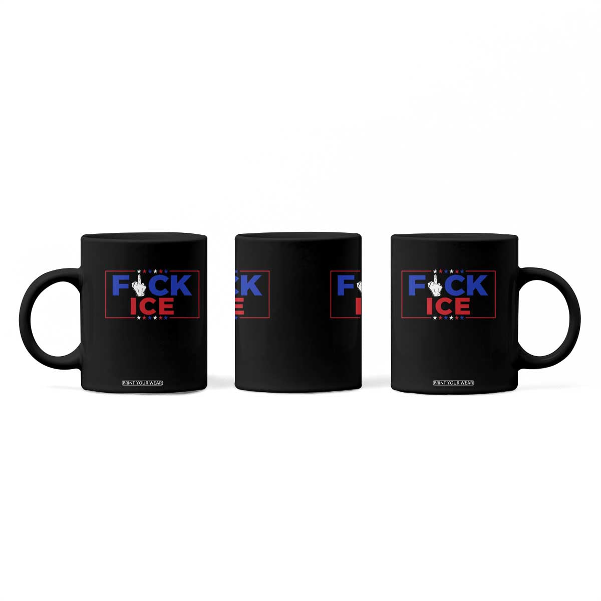 Funny Fck Ice Coffee Mug Immigration Activist Anti Deportation Middle Finger Graphic TS11 Print Your Wear
