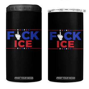 Funny Fck Ice 4 in 1 Can Cooler Tumbler Immigration Activist Anti Deportation Middle Finger Graphic TS11 One Size: 16 oz Black Print Your Wear