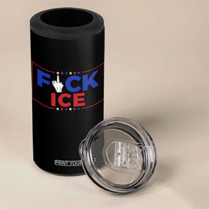 Funny Fck Ice 4 in 1 Can Cooler Tumbler Immigration Activist Anti Deportation Middle Finger Graphic TS11 Print Your Wear