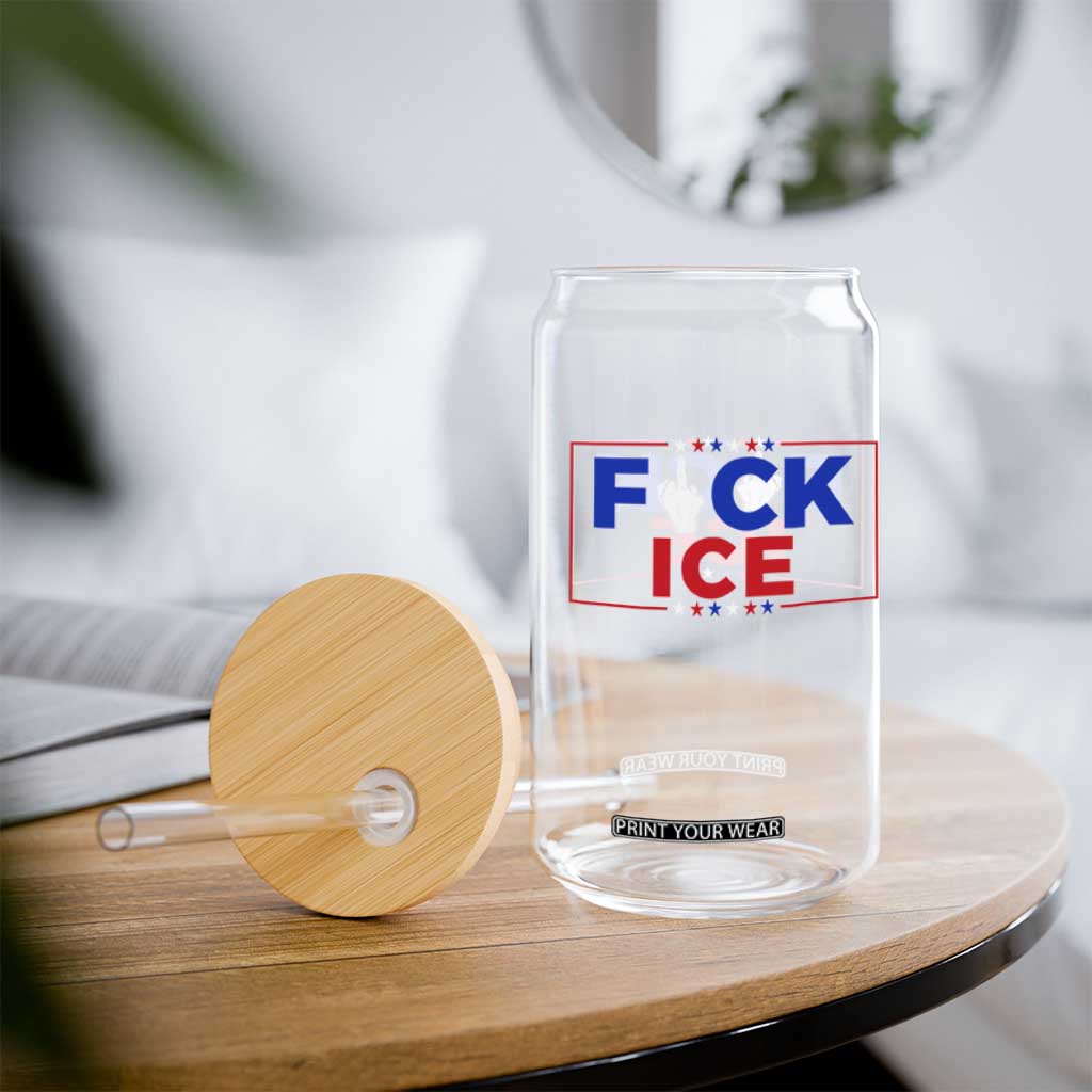 Funny Fck Ice Glass Can Immigration Activist Anti Deportation Middle Finger Graphic TS11 Print Your Wear