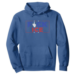 Funny Fck Ice Hoodie Immigration Activist Anti Deportation Middle Finger Graphic TS11 Royal Blue Print Your Wear