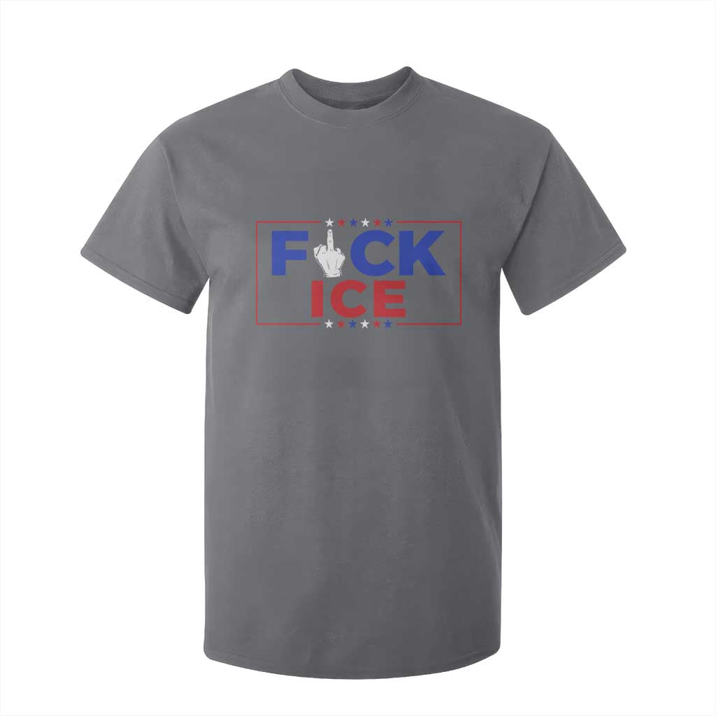 Funny Fck Ice T Shirt For Kid Immigration Activist Anti Deportation Middle Finger Graphic TS11 Charcoal Print Your Wear