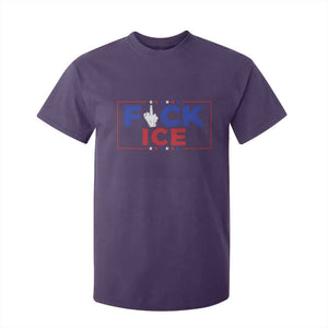 Funny Fck Ice T Shirt For Kid Immigration Activist Anti Deportation Middle Finger Graphic TS11 Purple Print Your Wear