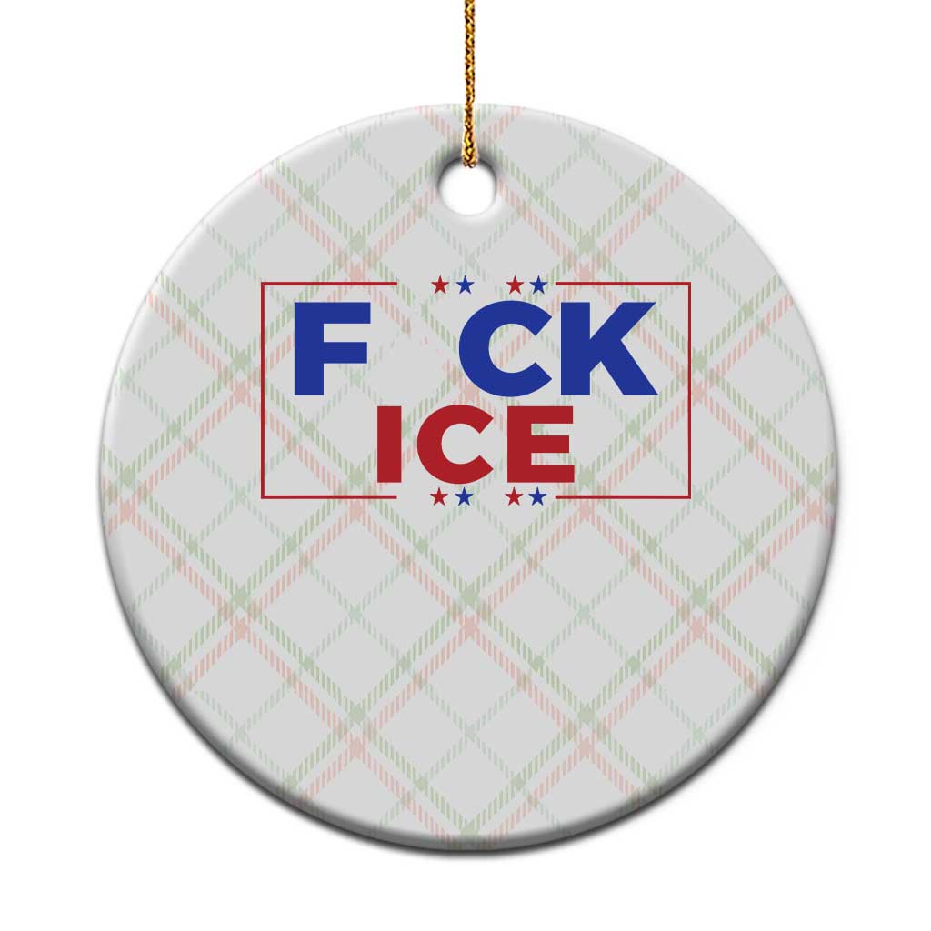 Funny Fck Ice Ceramic Ornament Immigration Activist Anti Deportation Middle Finger Graphic TS11 1pc Christmas Plaid Print Your Wear