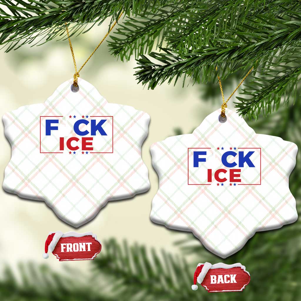 Funny Fck Ice Ceramic Ornament Immigration Activist Anti Deportation Middle Finger Graphic TS11 Print Your Wear