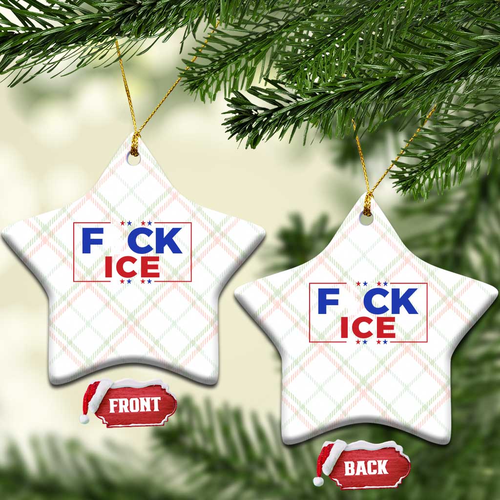 Funny Fck Ice Ceramic Ornament Immigration Activist Anti Deportation Middle Finger Graphic TS11 Print Your Wear