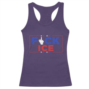 Funny Fck Ice Racerback Tank Top Immigration Activist Anti Deportation Middle Finger Graphic TS11 Purple Print Your Wear